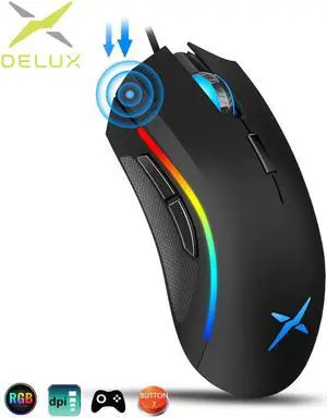 M625 A3050 RGB Backlight Gaming Mouse 4000 DPI 7 Programmable Buttons USB Wired Mice for LOL Game Player for PC Laptop