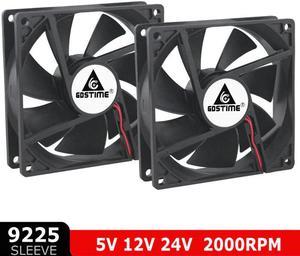 2Pcs  92mm Computer Fan DC 5V 12V 24V 2 Pin 92x92x25mm 9cm 90mm PC Case Cooler Cooling Fans