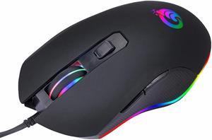 Mouse Wired 6400DPI 4-level Adjustable Mice Gamer 7 Button RGB LED Color Backlit Opto-electronic Mouse For PC Pro Gamer