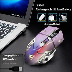 X8 Gaming Mouse LED Backlit USB Optical mice 2400DPI Silent Wireless mouse For PC Laptop Pro computer games   20j30