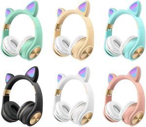 5.0 Cat Ear LED Headphones With LED Flashing Glowing Light Headset Gaming Earphones For PC Computer And Mobile Phone