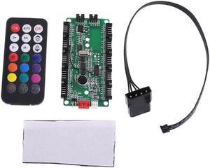 Music Computer PC RGB Cooling Fan Controller Control Panel for CPU+IR Remote Control Heat Sink Accessories