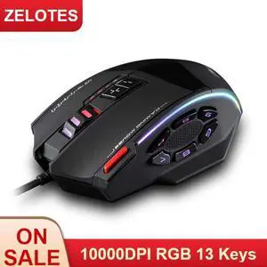 C-13 Wired Gaming Mouse 13 Programming Keys Adjustable 10000DPI RGB Light Belt Built-in Counterweight Mechanism C-13 Wired Gaming Mouse 13 Programming Keys Adjustable 10000DPI RGB Light Belt Built-in Counterweight Mechanism