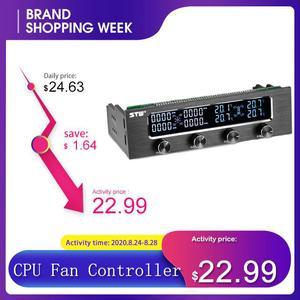 Sunshine-tipway  Multi-Function PC CPU 4 Channel Fan Controller Speed Control Adjuster LCD Cooling Front Panel