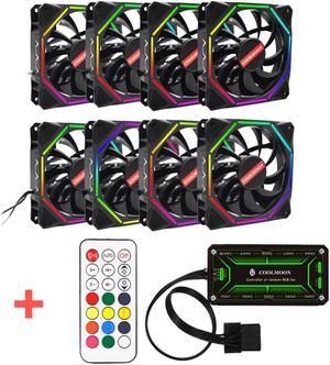 Case PC Cooling Fan RGB Adjustable LED 120mm 6pin Quiet IR Remote Control  Cooler Cooling Fan Case Fan CPU