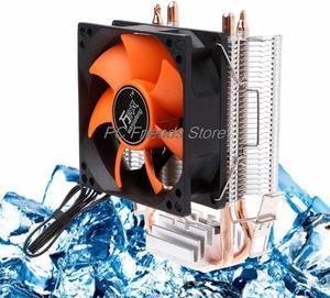 2 Heatpipe Aluminium PC CPU Cooler Cooling Fan For Intel 775/1155 AMD 754/AM2