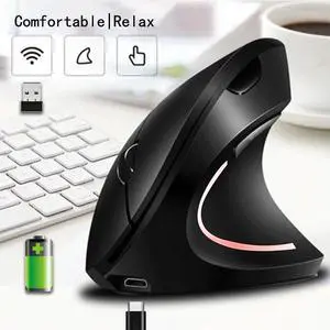 Vertical Wireless Mouse 2.4 GHz Wireless Gaming Mouse 6 Buttons 1600 DPI mice Ergonomic for PC Laptop Office Rechargeable