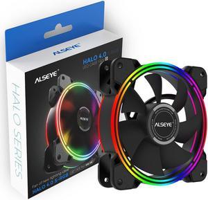 HALO PC Cooling Fan 4 pin PWM 120mm Static LED RGB Computer Fan for Case and CPU Fan Replacement