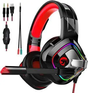 PS4 Gaming Headphones Stereo RGB Marquee Earphones Headset with Microphone for New Xbox One/Laptop/PC Tablet Gamer