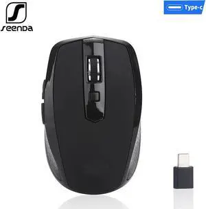 Seen 2.4GHZ USB Type C Wireless Mouse for Macbook Chromebook Type C Devices Game Silent Mouse Laptop PC Ergonomic Mice