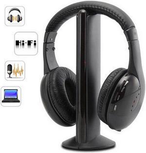 #H30 5 in 1 FM radio Headset Portable Wireless Headphones Cordless RF Headsets Earphones For TV DVD PC