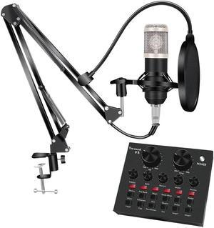 800 Studio Microphone Kits With Filter V8 Sound Card Condenser Microphone Bundle Record Ktv Karaoke Smartphone Microphone