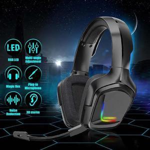 RGB LED Headset Gaming Headphone with Microphone 3D Surround Sound Bass PC Gamer Headphone for Xbox One PS4 Phone Laptop