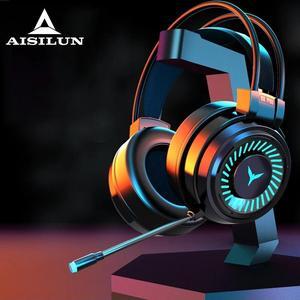 Earphones 7.1 Virtual Gaming Headsets Surround Sound USB 3.5mm Noise Cancelling Headphones for PS4 PC Games pro audio