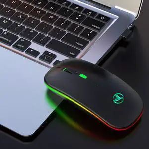 2.4G LED Glow Backlit Bluetooth 5.1 Dual Mode Silent Wireless Mouse Ergonomic Optical Gaming Mouse Desktop PC Laptop Mouse