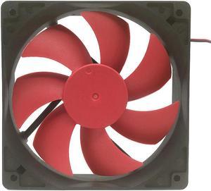 F12025 120mm PC Cooling Fan Red Blade 12V Desktop Case Fan Cooler 2 Wire 2 Pin Connector for Computer Case/ Power Supply