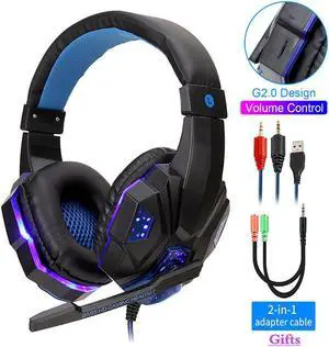 Led Light Bass Gamer Wired Headset With Microphone For Switch PS4 Computer Gaming Over Ear Headphones For XBox PC