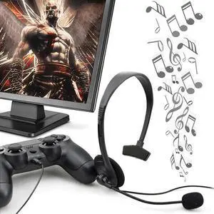 3.5mm Single Ear Wired Gaming Headset With Mic Hifi Stereo Bass Headphone Noise Canceling Earphone For PS4 With VOL Playstation