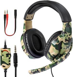 3.5mm Gaming Headsets Camouflage HD Stereo No Noise Head-mounted Professional Gamer Headphones for PS4 PS3 Xbox Switch Computer