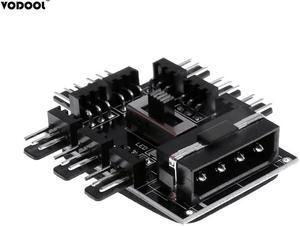 DIY 4Pin/3Pin 8 Way 12V SATA Computer Case Cooling Cooler Fan Radiator Hub Plate Support Water Cooling Pump Cable Switch