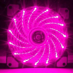 2PCS Computer 16DB Ultra Silent 15 LEDs Case Fan Heatsink Cooler Cooling, 12CM Fan,12VDC 3P IDE 4Pin Purple