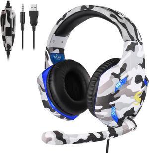 Camouflage Gaming Headset MIC LED Headphones 3.5mm Gamer Stereo Head-mounted Headphones For PC Laptop PS4 Pro Xbox One S 360