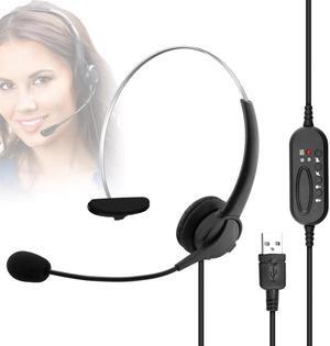 USB Headset with Microphone Adjustable Earphone Noise Canceling Headphone Call Center Headset for PC Laptop Headphone