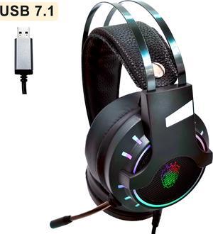 7.1 & Wired Music & Gaming Headphones Headsets with Microphone Stereo Game Earphones Anti-noise Bass RGB Light For PC PS4