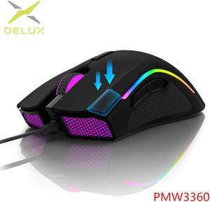 M625 PMW3360 Sensor Gaming Mouse 12000DPI 7 Programmable Buttons RGB Backlight Wired Mice with Fire Key For FPS Gamer