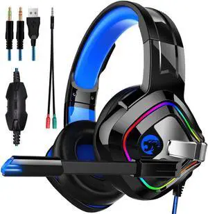 PS4 Gaming Headphones 4D Stereo RGB Headset with Microphone for New Xbox One/Laptop/PC Tablet Gamer