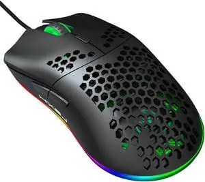New  J900 RGB Lightweight Wired Mouse Hollow-out Gaming Mouce Mice 6 DPI Adjustable 7 Key