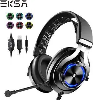 Wired Gaming Headset Gamer E3000 Deep Bass Stereo Wired Headphones for Smartphone PC PS4 Xbox With Microphone RGB LED Light