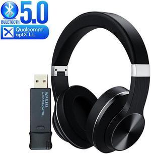 Headphone + USB Transmitter for TV PC PS4 Aptx LL Wireless Earphone Over-ear Noise HiFi Stereo Gaming Headset with Mic