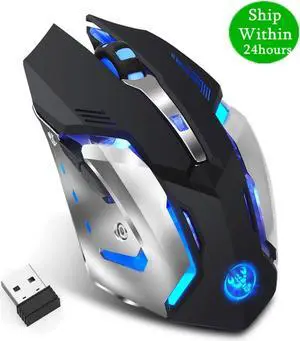 M10 Wireless Gaming Mouse 2400dpi Rechargeable 7 color Backlight Breathing Comfort Gamer Mice for Computer Desktop Laptop