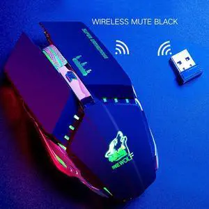 2.4G 1600DPI  Wireless Optical Mouse Ergonomic Mechanical USB Charger Mental Wheel Professional Gaming Mouse Use for Laptop PC