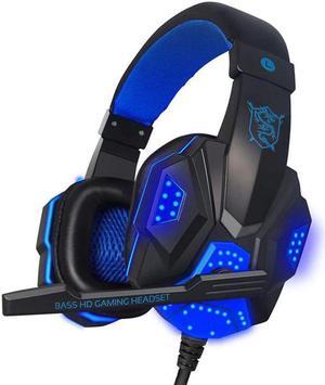 Gaming Headset Headphone Earphone with MIC 360 rotation Stereo for PS4 PC Xbox One iphone 8 LED light 3.5mm wired Headphone