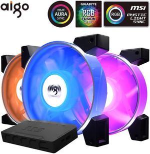 Intelligent Computer RGB Fan PC Case Cooler Cooling 120mm Fans RGB Adjust 3P-5V AURA SYNC Light Quiet CPU Cooling LED Fan