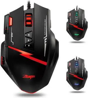 C15 Gaming Mouse 7000 DPI 13 Programmable Buttons Weight Tuning Cartri 5 DPI Options Ergonomic  For Windows Mac Os