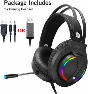 Headset Gamer 7.1 Surround Sound USB 3.5mm Wired RGB Light Game Headphones with Microphone for Tablet PC One PS4