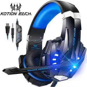 Gaming Headset Casque Deep Bass Stereo Game Headphone with Microphone LED Light for PS4 Phone Laptop PC Gamer