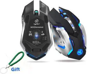 Mouse Wireless Rechargeable Optical Mouse Gamer Mice Ergonomic Design RGB Breathing Light for PC Desktop Laptop