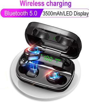 cordless bluetooth 5.0 headphones tws wireless gaming earphones charging case Led Display 9D Stereo headset wireless charger