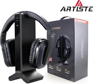 D1 Wireless TV Headphone with 2.4G Digital Transmitter Charging Dock Cordless For Radio and Computer gaming