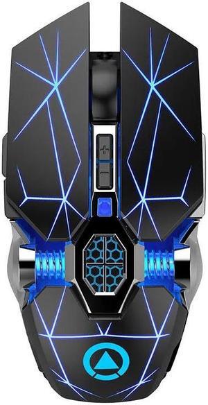 Wireless Gaming Ergonomic Mouse 7 Keys LED 1600 DPI Computer Charge Gamer Mice Silent for PUBG FPS Game,Black