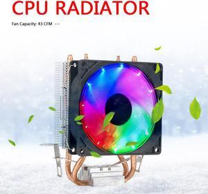 9cm CPU Cooling Fan CPU Cooler Master 2 Heat Pipes Ultra Silent Desktop LED Cooler Radiator  for Desktop PC Computer