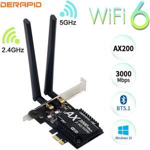 3000Mbps Wifi 6 Desktop PCIe Wireless Wifi Adapter  AX200 Bluetooth 5.1 Network Wifi Card 2.4G/5G 802.11ac/ax MU-MIMO