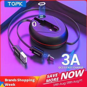 3 in 1 Retractable Magnetic Charging Cable Micro USB Type C Cable for iPhone 11  Android Fast Charging Magnet Charger