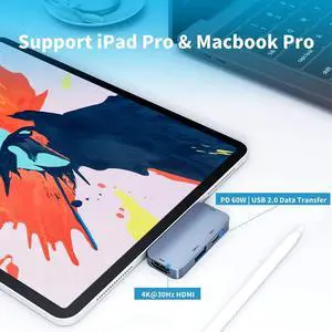 C Hub Adapter for iPad Pro 2020/2018,Type C to 4K Adapter with 3.5mm Headphone o Jack Power Charging Dongle C Hub Adapter for iPad Pro 2020/2018,Type C to 4K Adapter with 3.5mm Headphone o Jack Power Charging Dongle