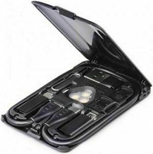 Charger LED Light Urban Survival Card Universal Travel Slot Cable Storage Portable Multifunctional With Conversion Head