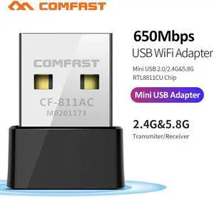 CF-811AC 650Mbs USB Wireless 2.4G&5G Wifi Adapter High speed Network Card RTL8811 Dual Band 802.11 AC Antenna For Laptop Desktop